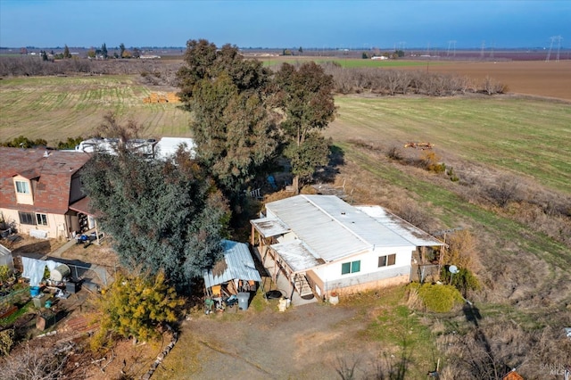 aerial view with a rural view