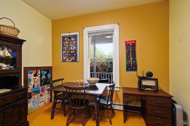 view of dining room