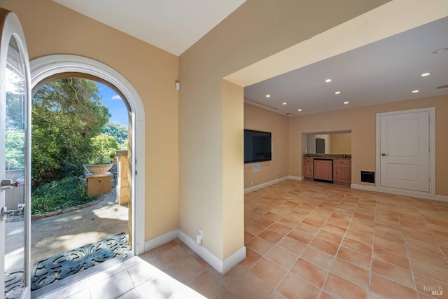 view of tiled foyer entrance