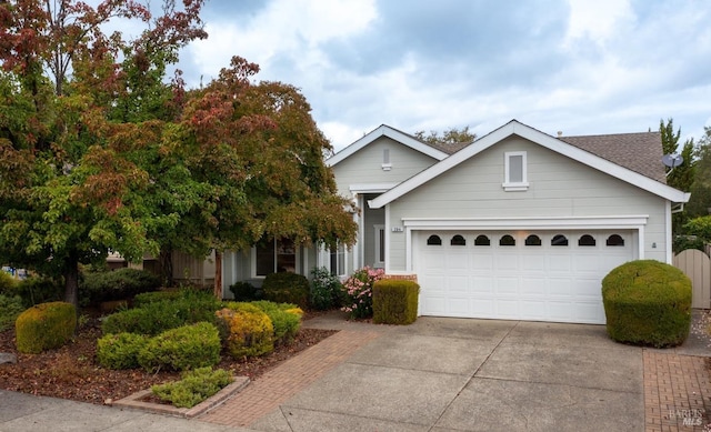 view of front facade featuring a garage