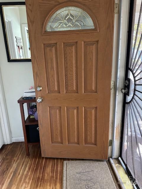 foyer entrance with wood-type flooring