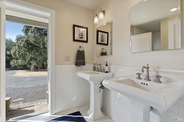 bathroom featuring tile patterned flooring