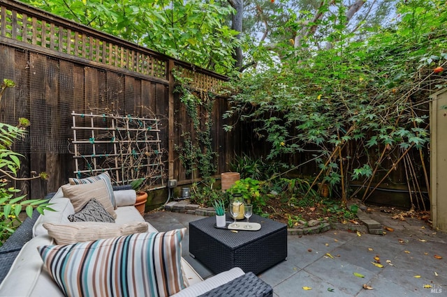 view of patio / terrace with an outdoor hangout area