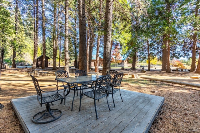 view of patio featuring a wooden deck