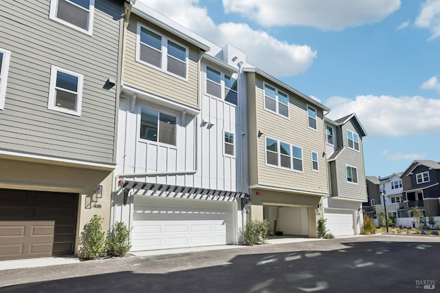 exterior space featuring a garage