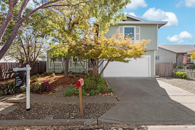 view of front of house with a garage