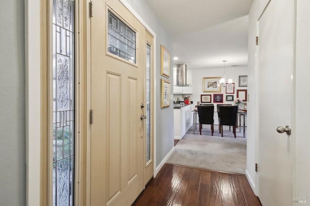 1240 Peppertree Cir, Saint Helena, CA 94574 - entryway featuring baseboards and dark wood finished floors