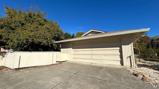 view of garage