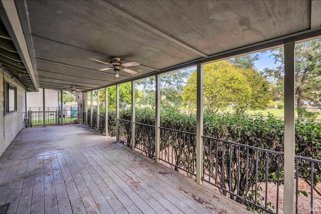 unfurnished sunroom with a wealth of natural light