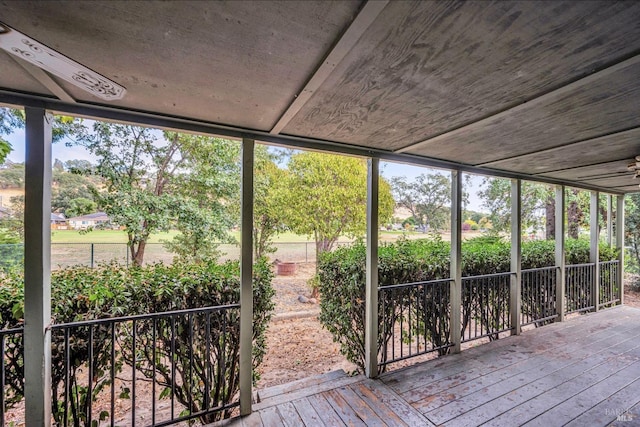 view of unfurnished sunroom