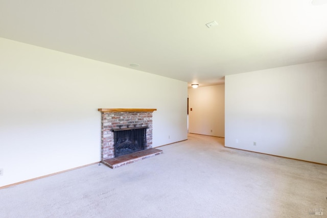 840 W Railroad Ave, Cotati, CA 94931 - unfurnished living room with a fireplace, baseboards, and carpet floors