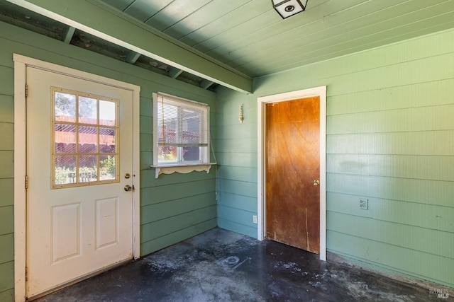 840 W Railroad Ave, Cotati, CA 94931 - doorway to outside with wood walls and unfinished concrete flooring