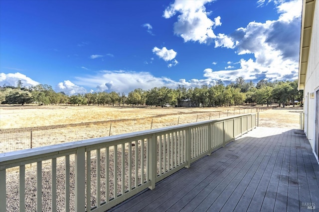 deck with a rural view