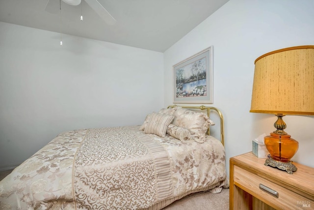 bedroom with carpet and ceiling fan