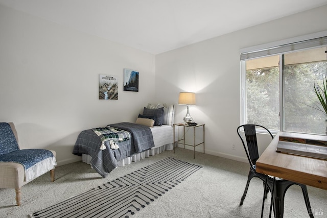 carpeted bedroom with multiple windows