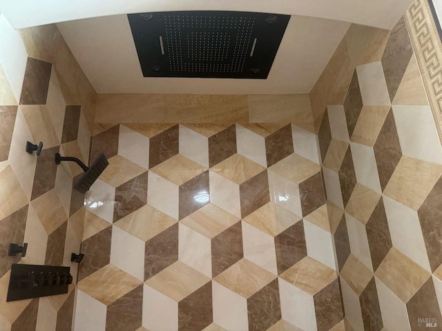 interior details with a shower