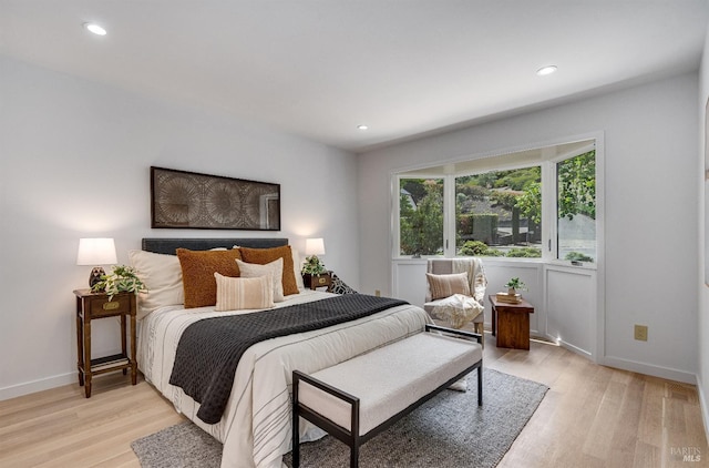 bedroom featuring light hardwood / wood-style flooring