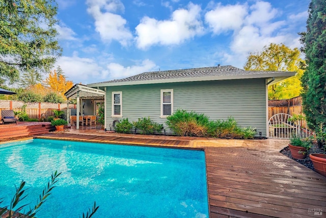 view of pool featuring a deck