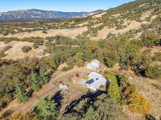 aerial view with a mountain view