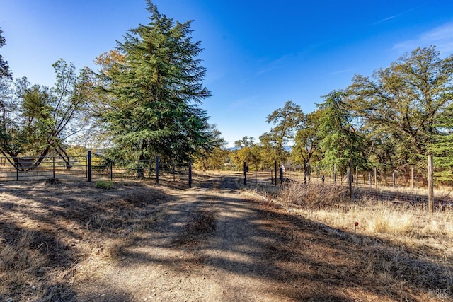 view of street with a rural view