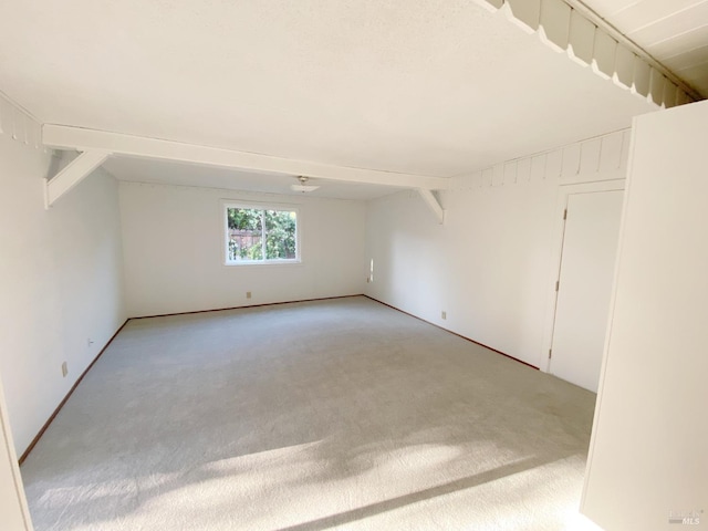 unfurnished room with light colored carpet