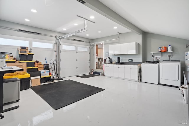 garage with separate washer and dryer