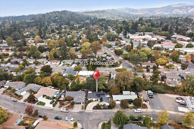 bird's eye view featuring a mountain view