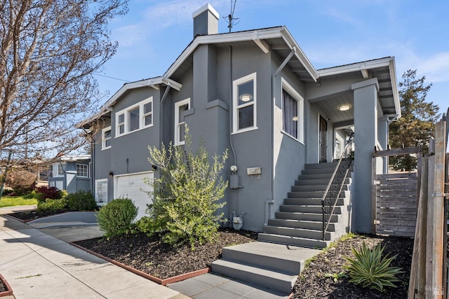 exterior space featuring a garage