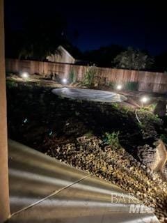 view of patio at twilight