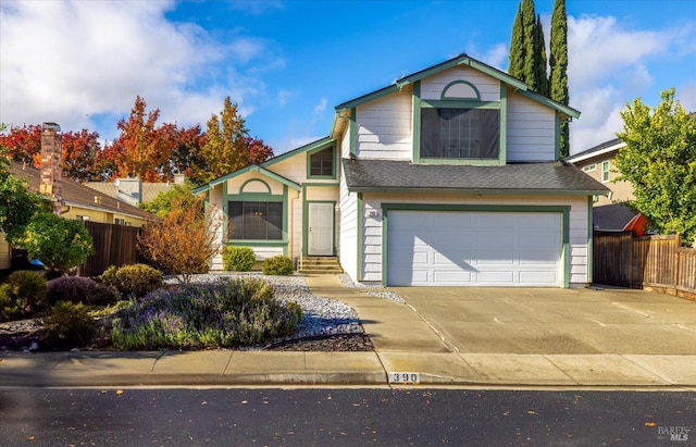 view of property with a garage