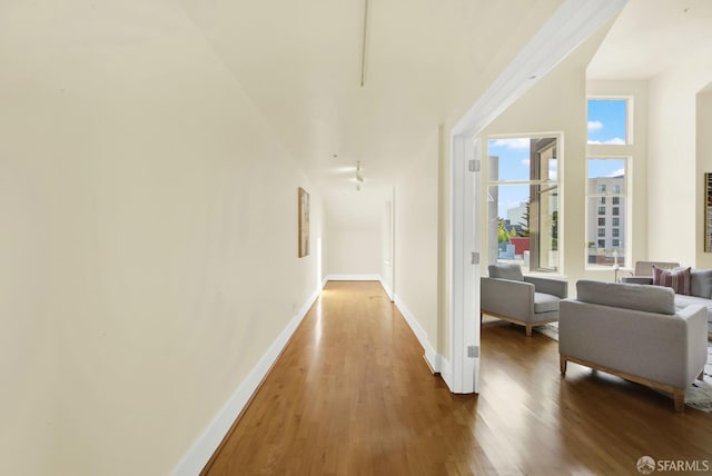 hallway featuring hardwood / wood-style flooring