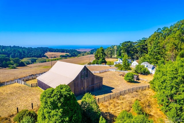 drone / aerial view featuring a rural view