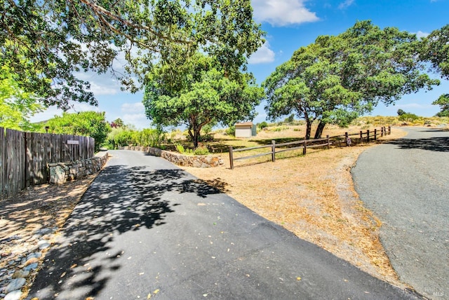 view of road featuring a rural view