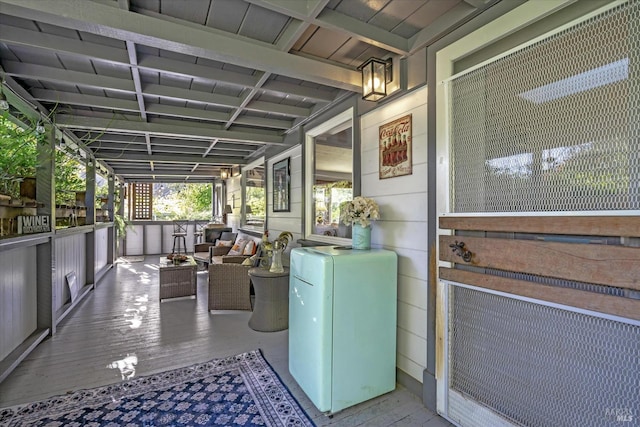 view of patio featuring a porch