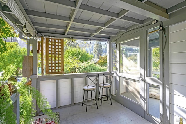 view of unfurnished sunroom