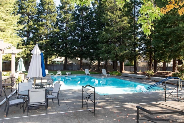 view of pool featuring a patio area