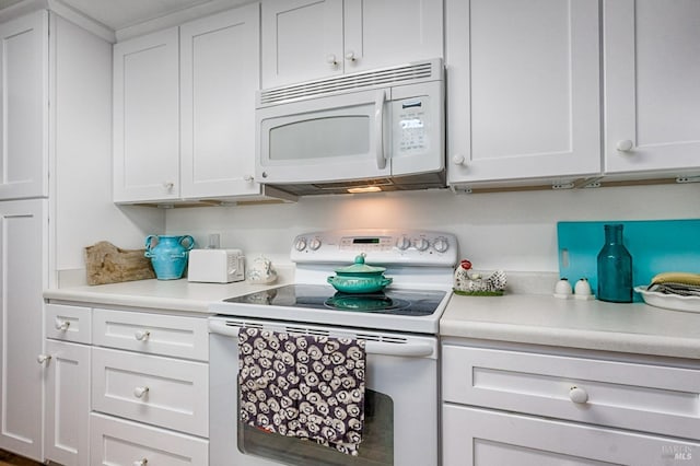 20 Meadowgreen Cir, Santa Rosa, CA 95409 - kitchen with white appliances, white cabinetry, and light countertops