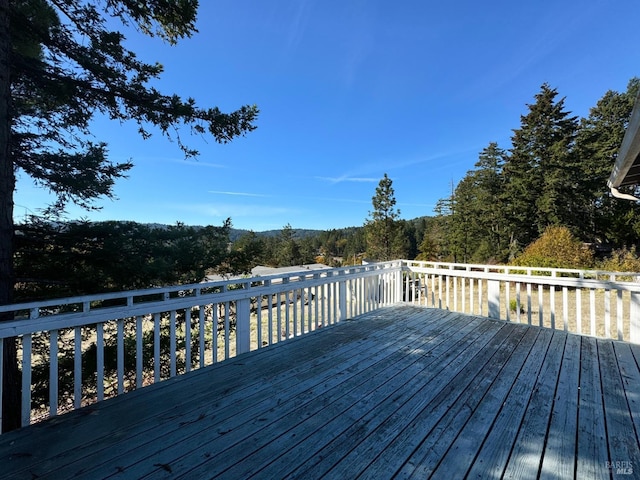 wooden terrace with a water view