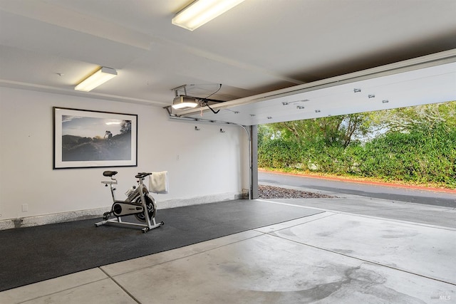 garage featuring a garage door opener