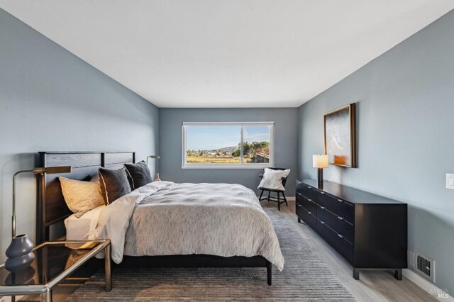 bedroom with wood-type flooring