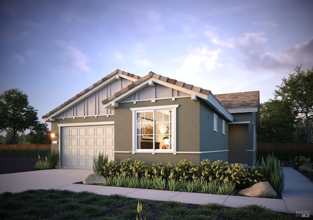 view of front facade featuring a garage