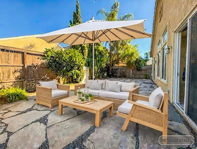 view of patio / terrace with an outdoor living space