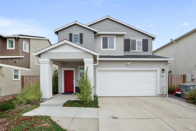 view of front of home featuring a garage