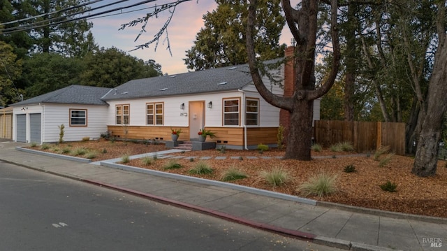 view of single story home