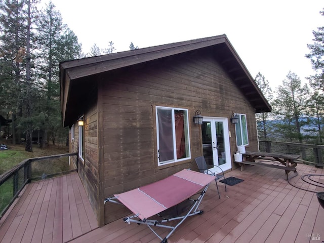 deck featuring french doors