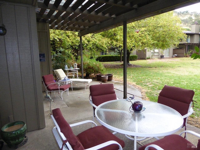 view of patio / terrace with a pergola