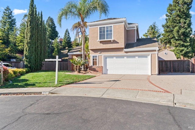 view of front property featuring a front yard