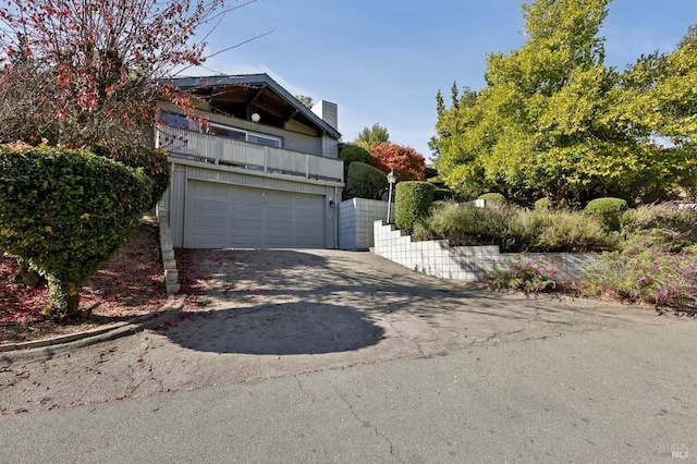 view of front property with a garage