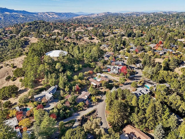 612 Tahos Rd, Orinda, CA 94563 - aerial overview of property's location featuring a mountainous background and a forest