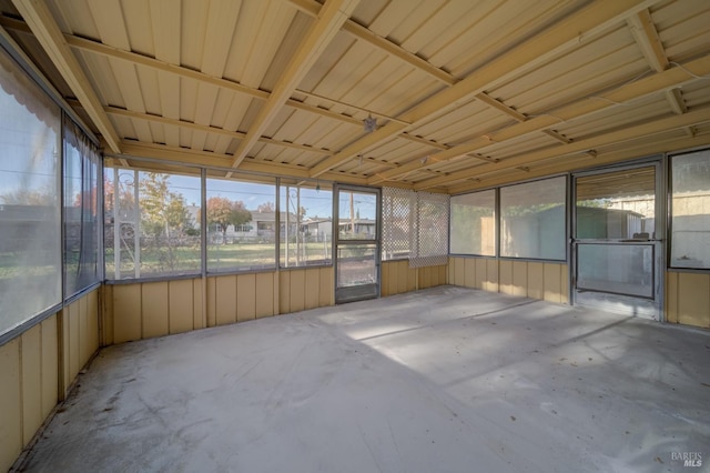 view of unfurnished sunroom